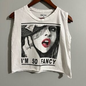 On Fire I’m So Fancy Graphic cropped tee